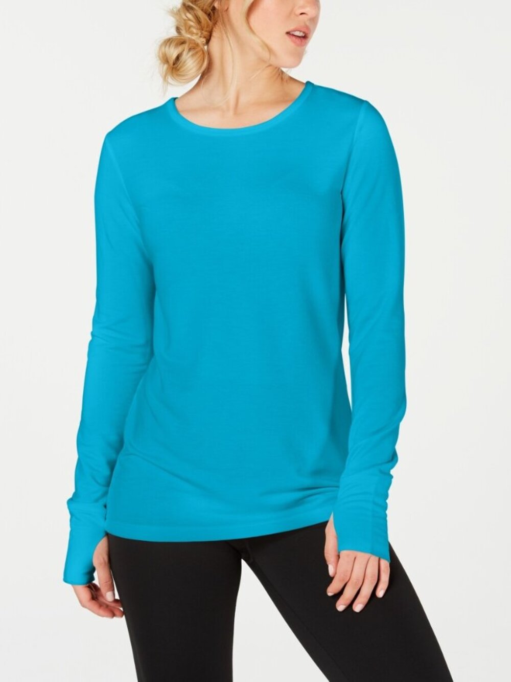 Ideology Womens Crochet Back Long Sleeve Top